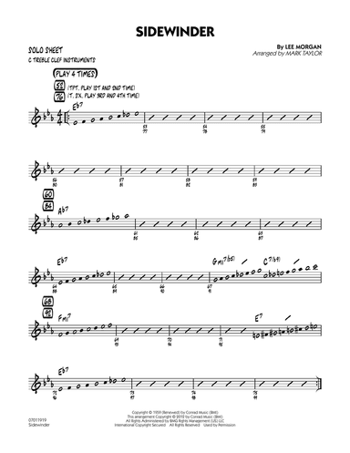 Sidewinder - C Solo Sheet