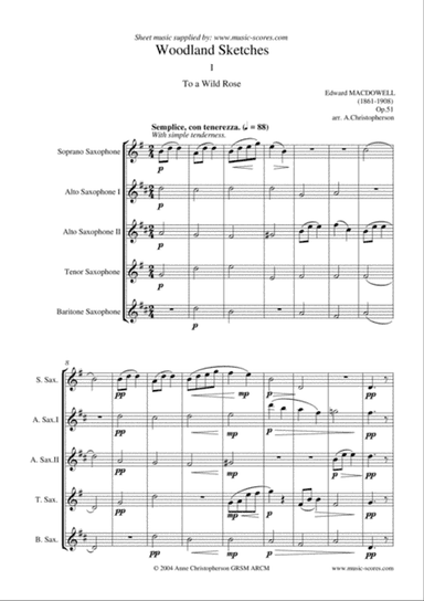 To a Wild Rose - Sax Quintet