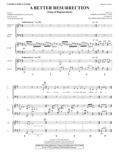 A Better Resurrection (Song Of Regeneration) (arr. Heather Sorenson) - Full Score