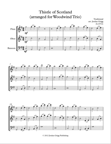 Thistle of Scotland (arranged for Woodwind Trio)