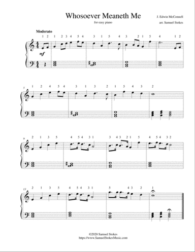 Whosoever Meaneth Me - for easy piano