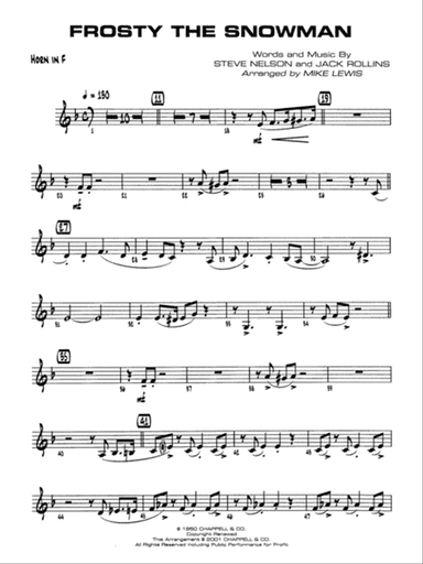 Frosty the Snowman: 1st F Horn