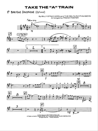 Take the "A" Train: E-flat Baritone Saxophone