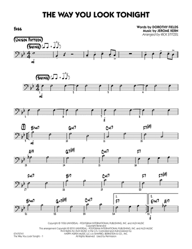 The Way You Look Tonight - Bass