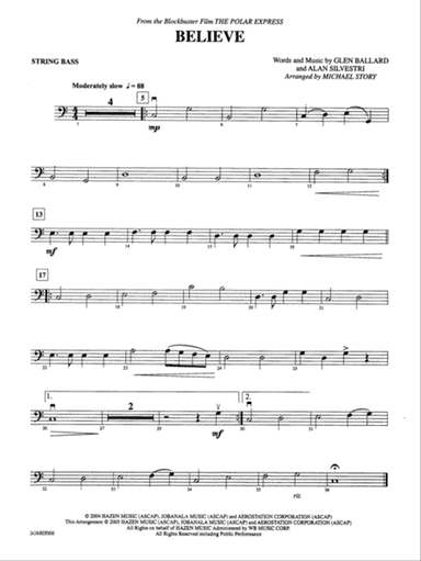 Believe (from The Polar Express): String Bass