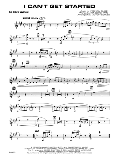 I Can't Get Started: 2nd E-flat Alto Saxophone