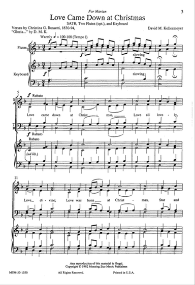 Love Came Down at Christmas (Downloadable)