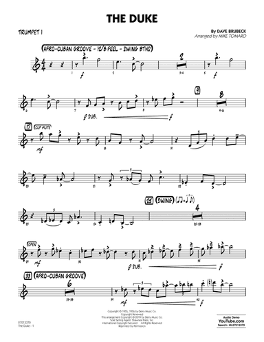 The Duke (arr. Mike Tomaro) - Trumpet 1