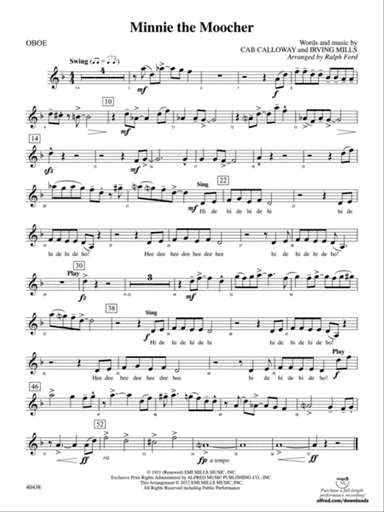 Minnie the Moocher: Oboe