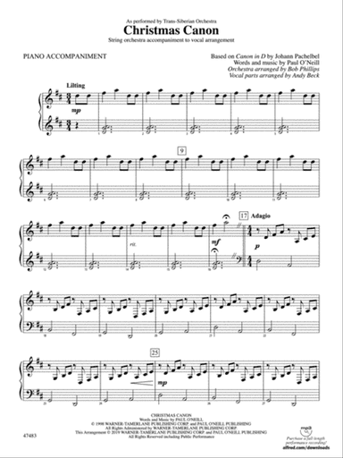 Christmas Canon: Piano Accompaniment