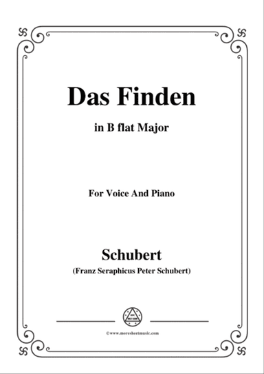 Schubert-Das Finden,in B flat Major,for Voice&Piano