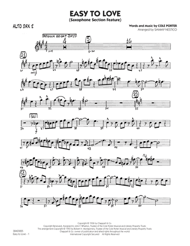 Easy to Love (arr. Sammy Nestico) - Alto Sax 2