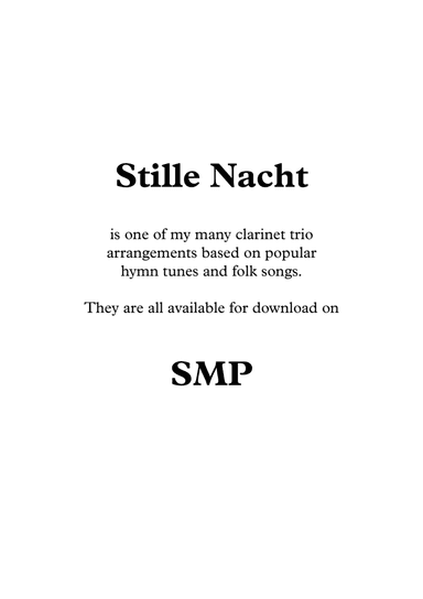 Stille Nacht, for Clarinet Trio