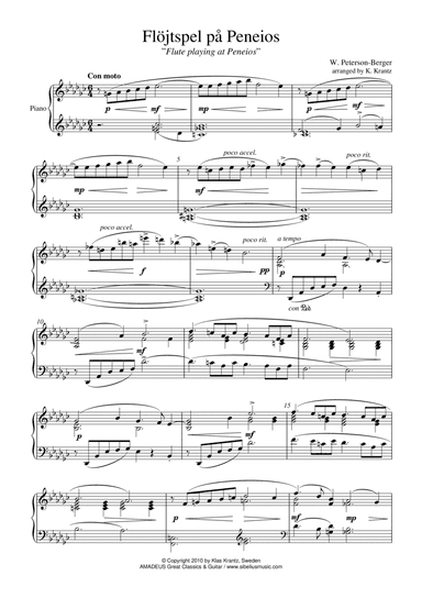 Flöjtspel på Peneios for piano solo