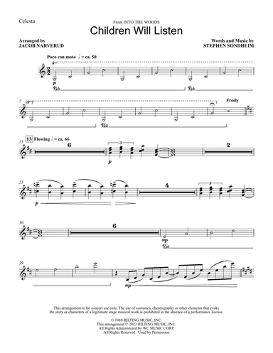 Children Will Listen (from Into The Woods) (arr. Jacob Narverud) - Celesta