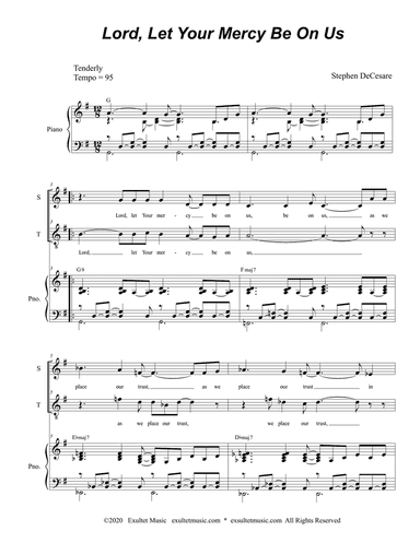 Lord, Let Your Mercy Be On Us (Psalm 33) (for 2-part choir - (Soprano and Tenor)