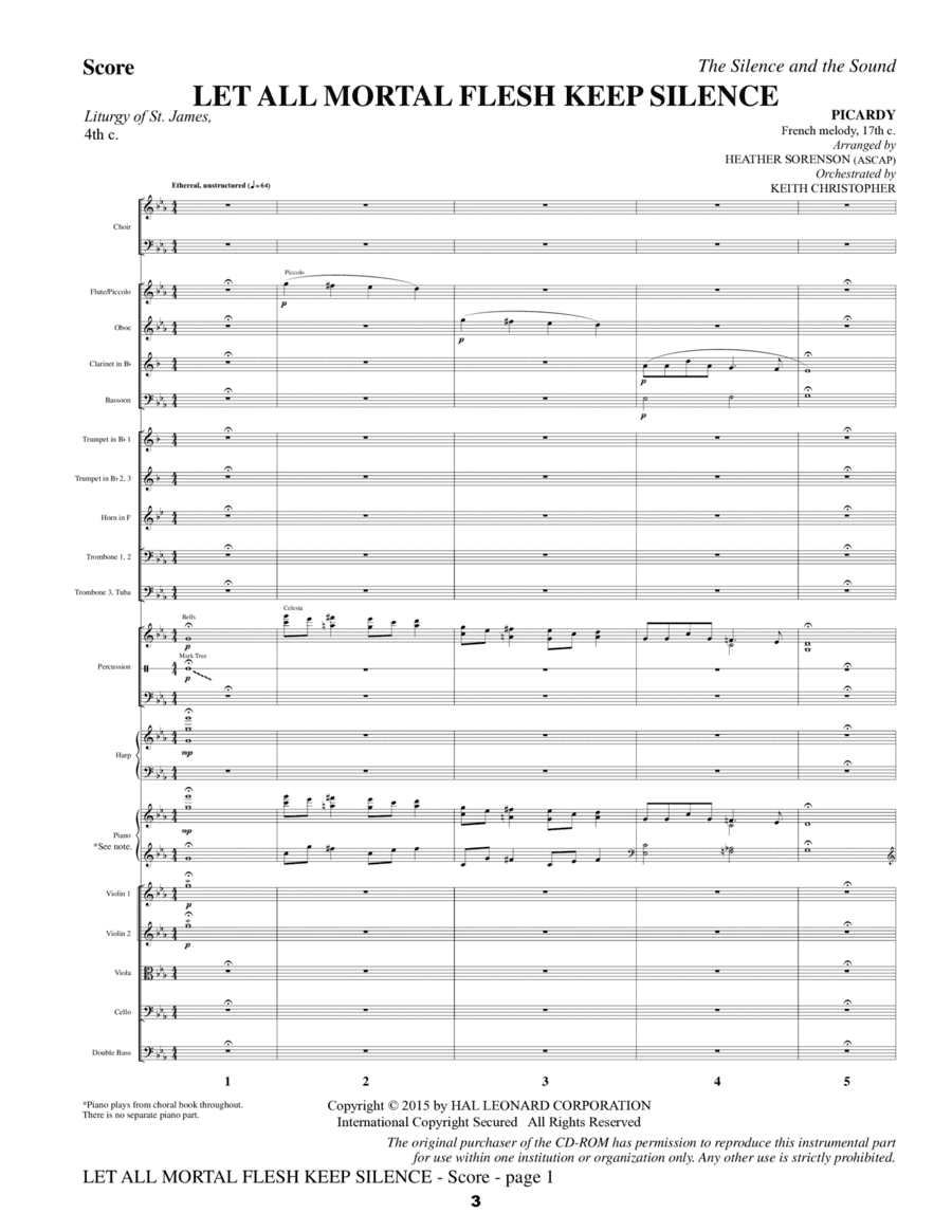 The Silence and the Sound: A Cantata for Christmas - Full Score