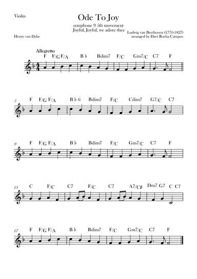 Ode To joy (Symphony 9 5th movement)