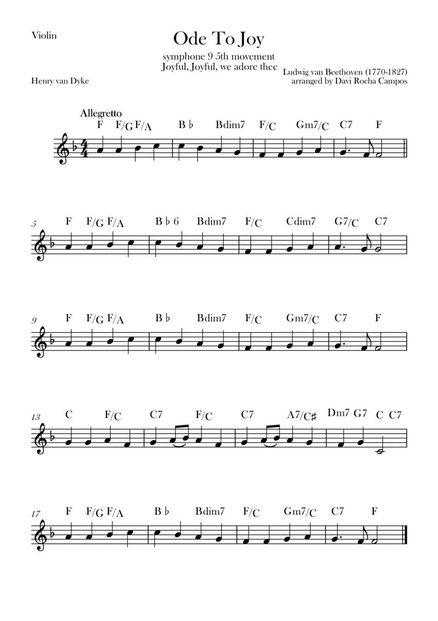 Ode To joy (Symphony 9 5th movement)