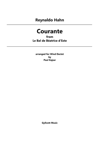 Courante from Le Bal de Beatrice d'Este (Wind Dectet)