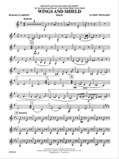 Wings and Shield: B-flat Bass Clarinet