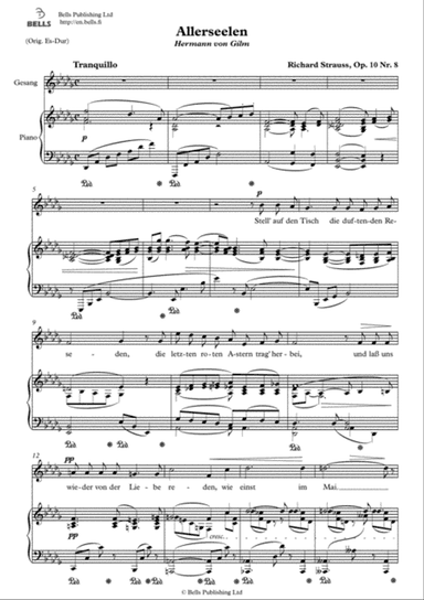 Allerseelen, Op. 10 No. 8 (D-flat Major)