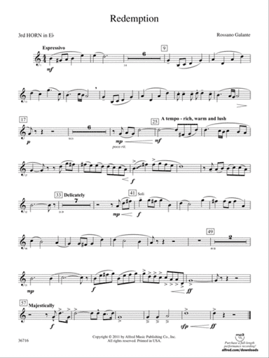 Redemption: (wp) 3rd Horn in E-flat