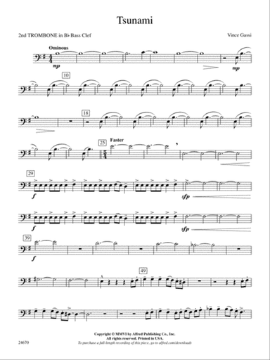 Tsunami: (wp) 2nd B-flat Trombone B.C.