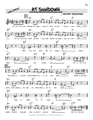 At Sundown (arr. Robert Rawlins)