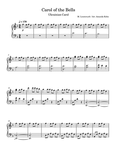 Carol of the Bells - simplified version