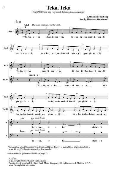 Teka, Teka (arr. Gintautas Venislovas)