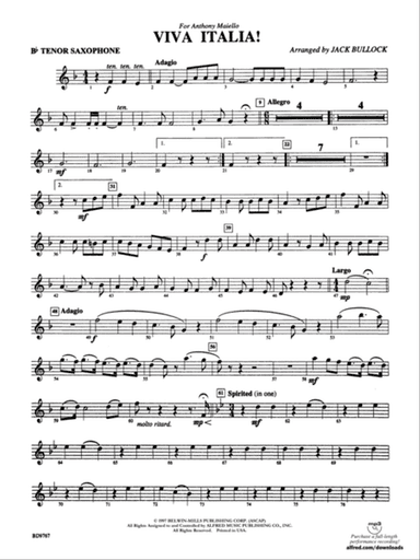 Viva Italia!: B-flat Tenor Saxophone