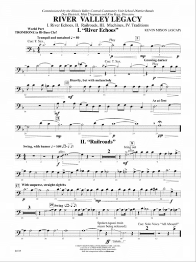 River Valley Legacy (I. River Echoes, II. Railroads, III. Machines, IV. Traditions): (wp) 1st B-flat Trombone B.C.