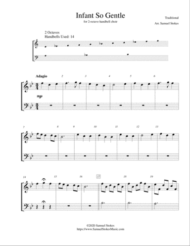 Infant So Gentle - for 2-octave handbell choir