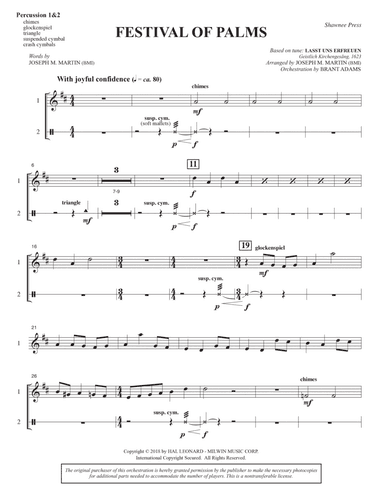 Festival of Palms (Full Orchestra) - Percussion 1 & 2