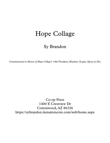 Hope Collage for Saxophone Octet