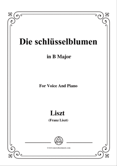 Liszt-Die schlüsselblumen in B Major,for Voice and Piano