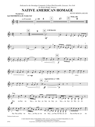 Native American Homage: (wp) 2nd B-flat Trombone T.C.
