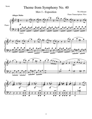 Symphony 40 exposition Mov 1