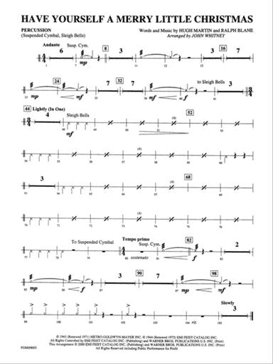 Have Yourself a Merry Little Christmas: 1st Percussion