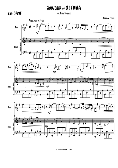 Souvenir of Ottawa for Oboe & Piano