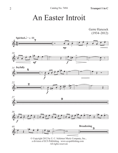 An Easter Introit (Instrumental Parts)