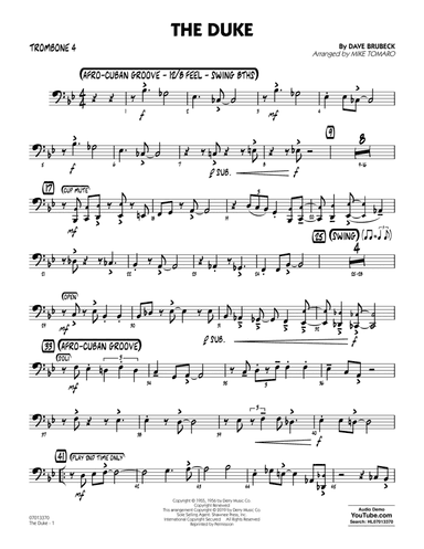 The Duke (arr. Mike Tomaro) - Trombone 4