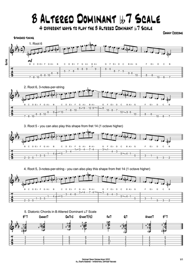 B Altered Dominant bb7 Scale (4 Ways to Play)