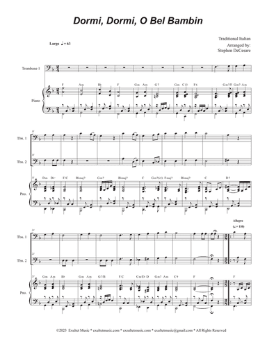 Dormi, Dormi, O Bel Bambin (Trombone Duet)