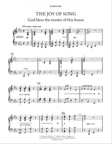 The Seven Joys of Christmas: 7. The Joy of Song: God bless the master of this house (Downloadable Harp Part)