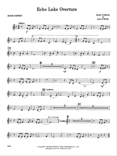 Echo Lake Overture: 2nd B-flat Cornet
