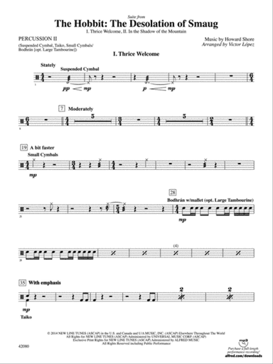 Suite from The Hobbit: The Desolation of Smaug: 2nd Percussion