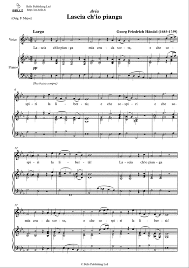 Lascia ch'io pianga (E-flat Major)