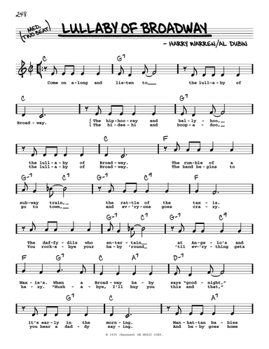 Lullaby Of Broadway (High Voice)